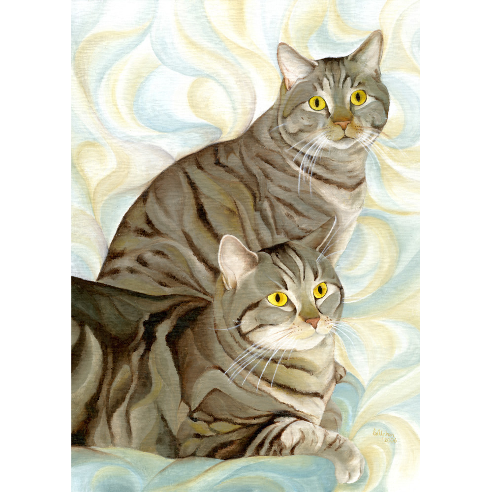 Painting of two cats