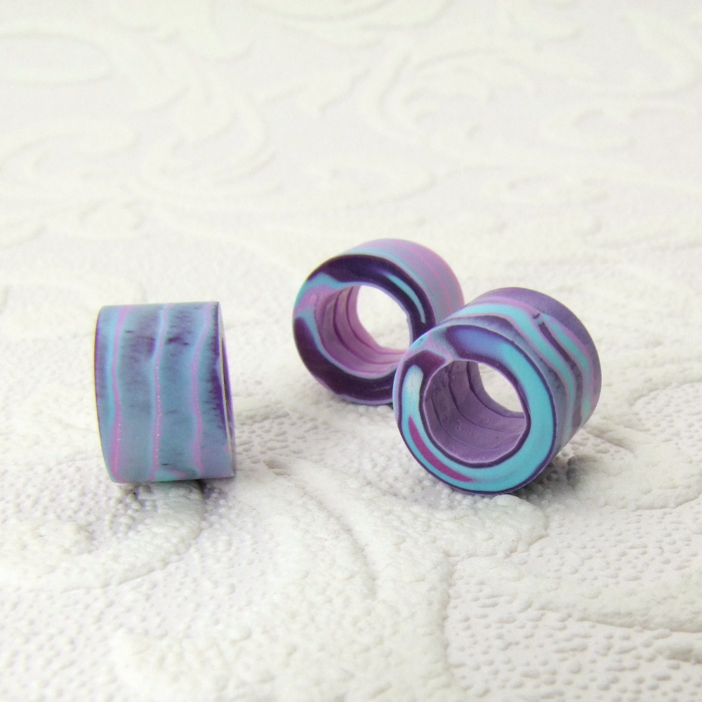 turquoise and purple hair beads